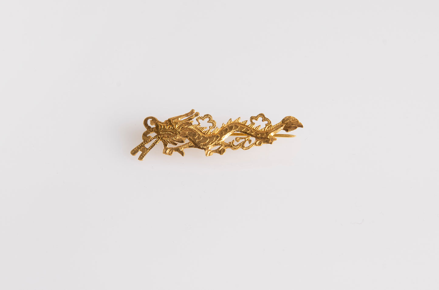 1950s Antique Chinese Gold Dragon Tie Pin - Small