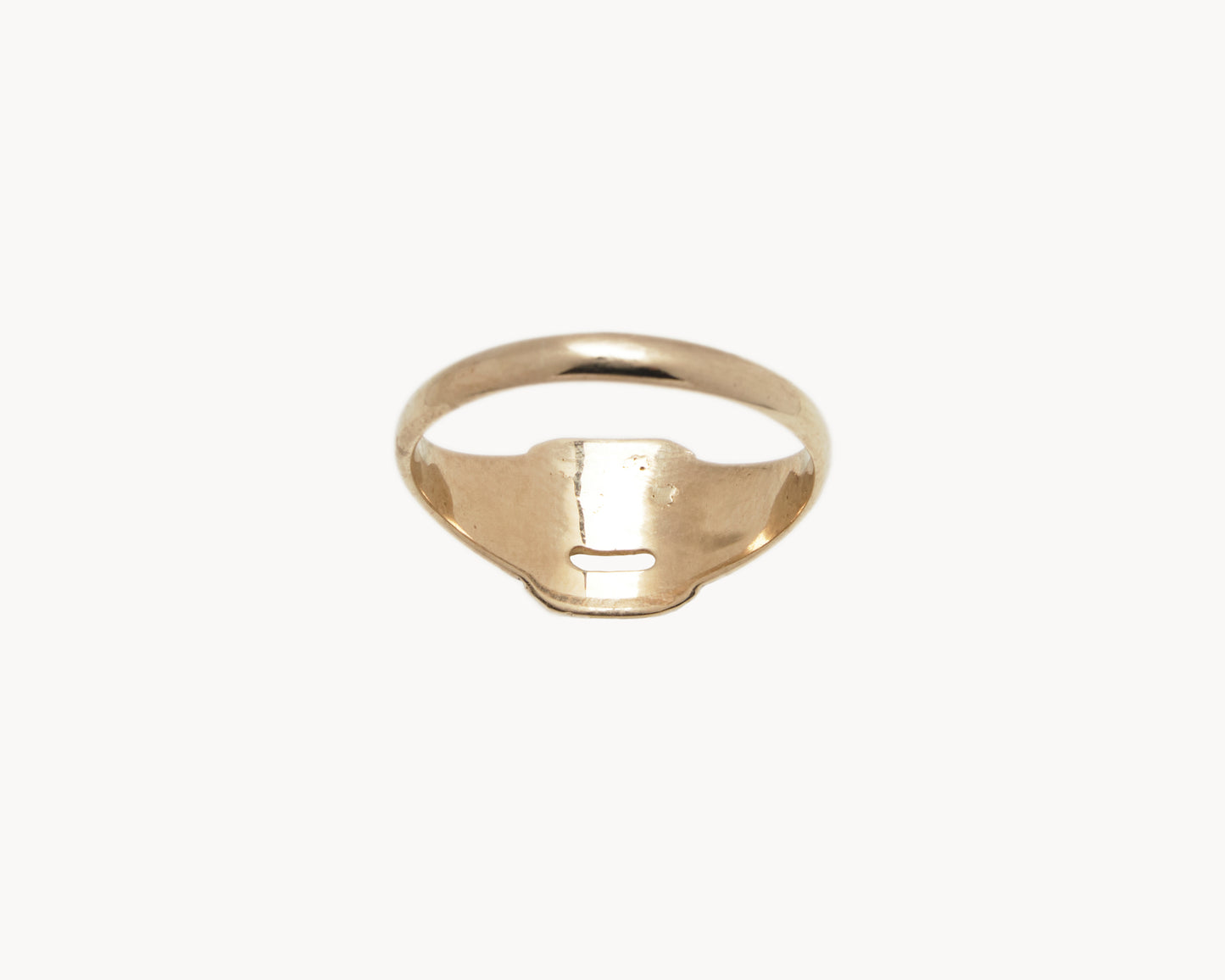 "Just Don't" Gold Small Square Emoji Signet Ring