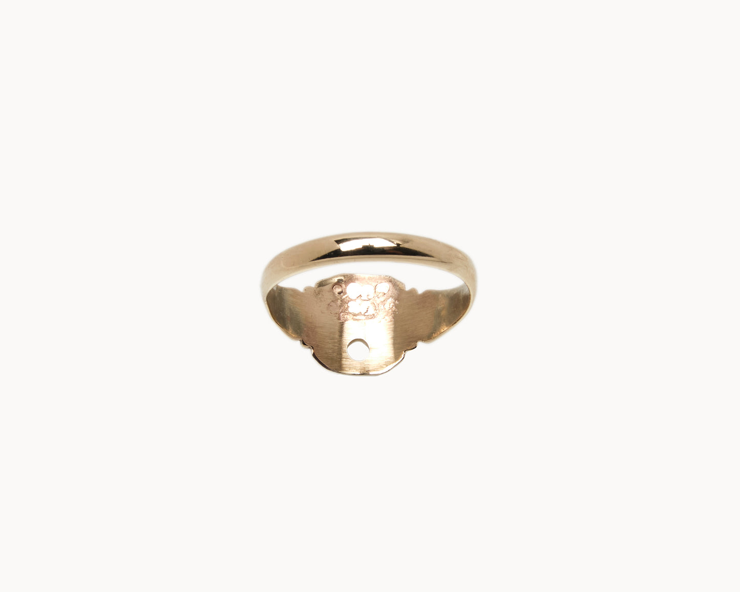 “WHAT!” Gold Soft Square Emoji Signet Ring with Diamond Cheeks