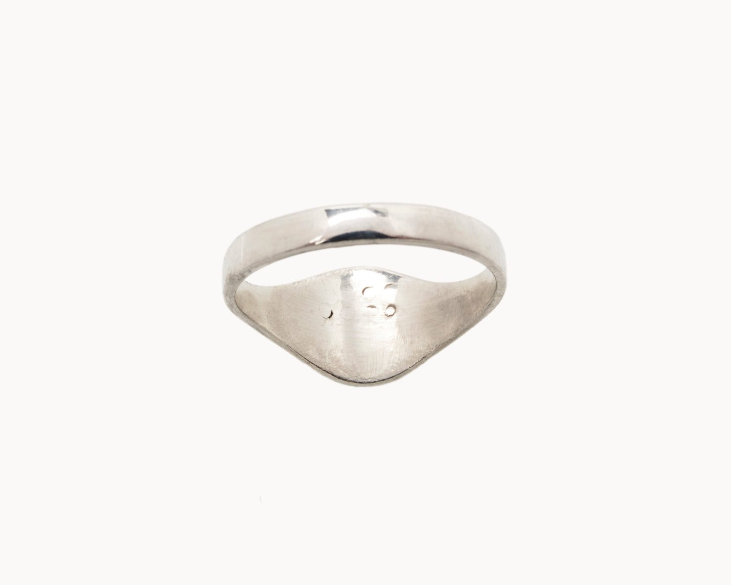 "Sads” Sterling Silver Round Emoji Signet Ring with Face Tattoo