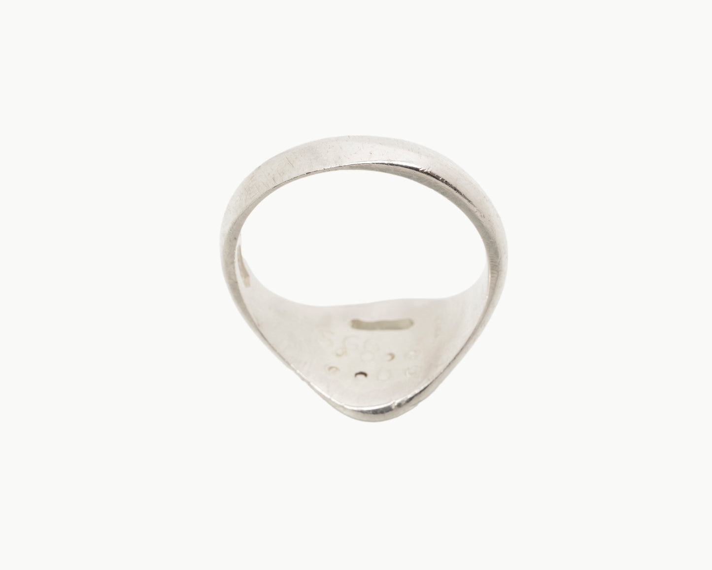 “Just Don’t” Sterling Silver Round Emoji Signet Ring with Face Tattoo