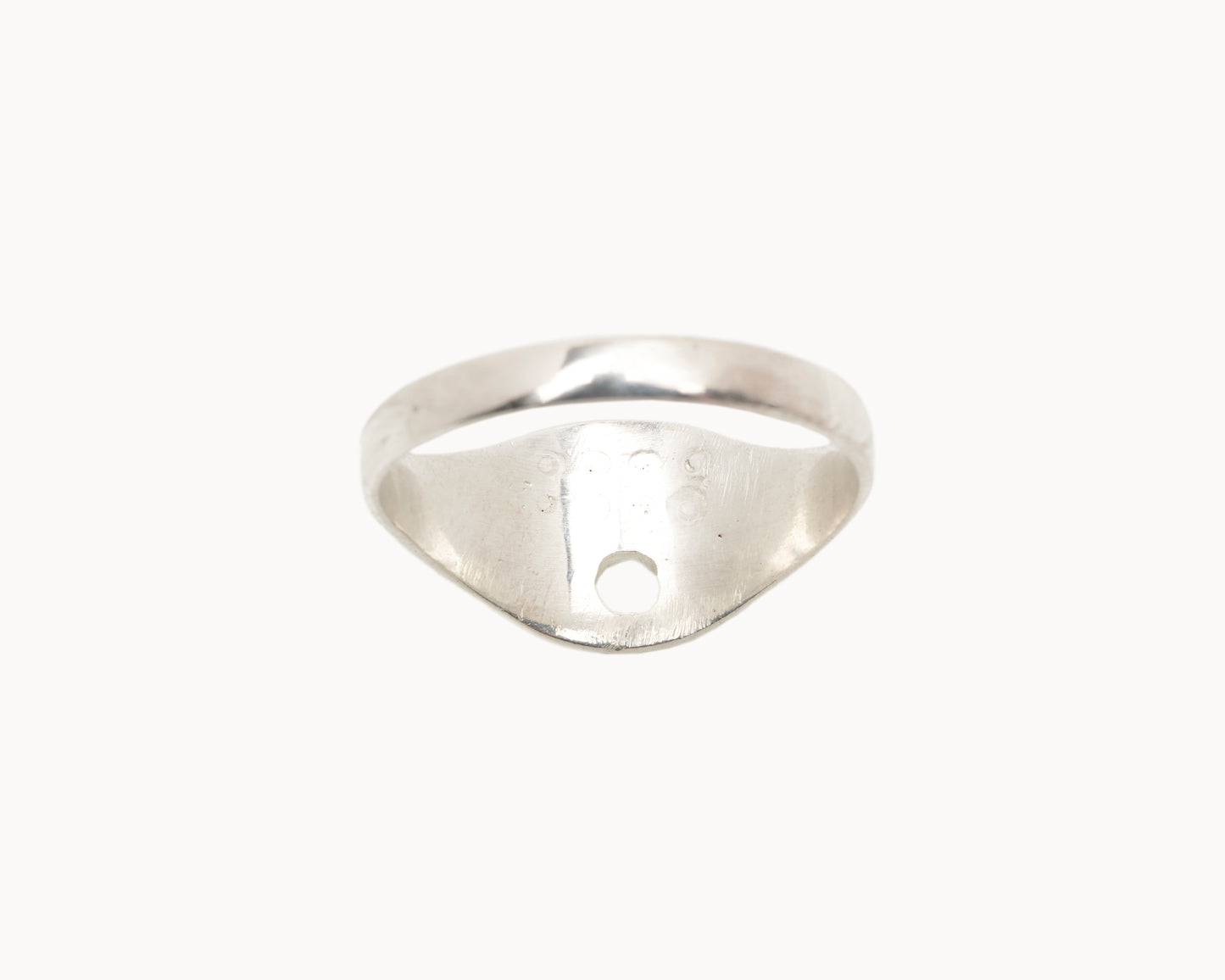 "WHAT!" Sterling Silver Soft Square Emoji Signet Ring with Face Tattoo