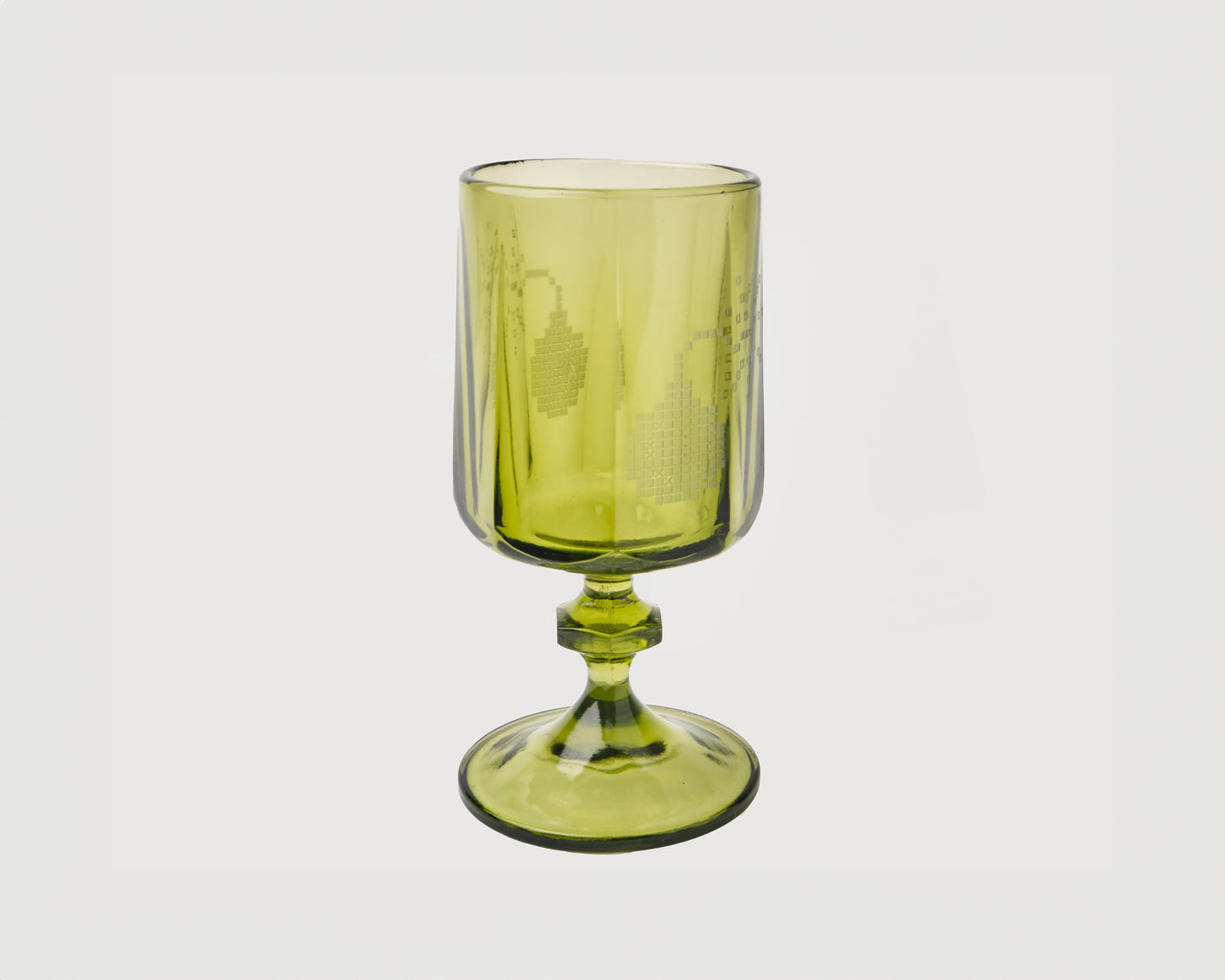 "Bomb" Pressed 1970's Wine Glass - PAIR