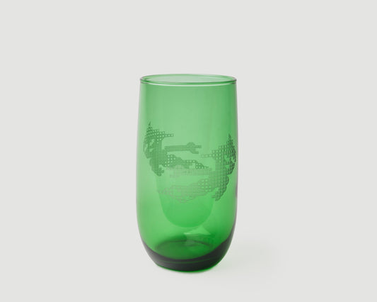 "Astro Boy" Etched High Ball Glass- Forest Green