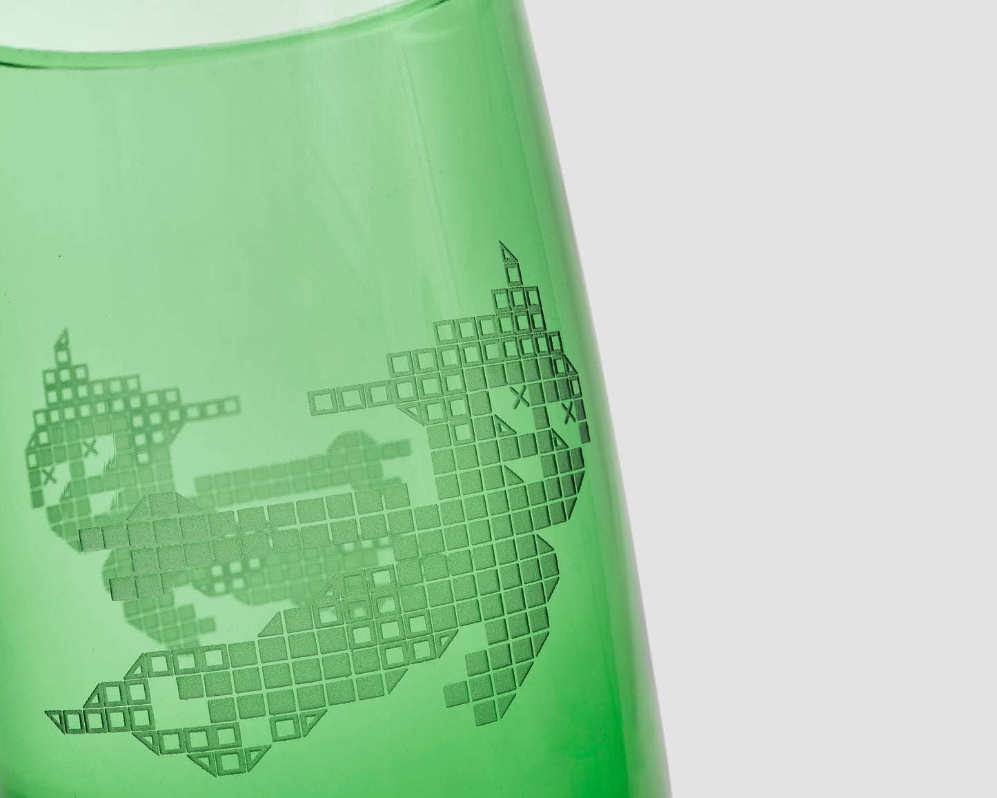 "Astro Boy" Etched High Ball Glass- Forest Green