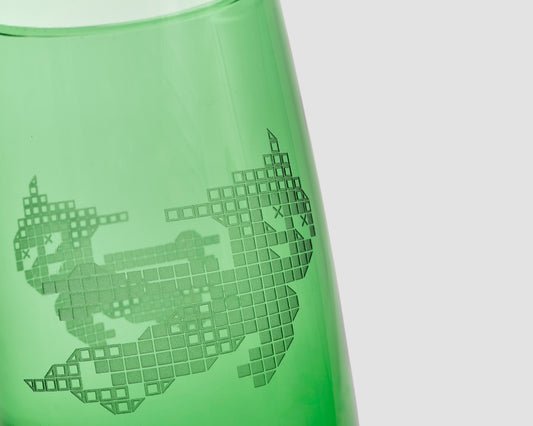 "Astro Boy" Etched High Ball Glass- Forest Green