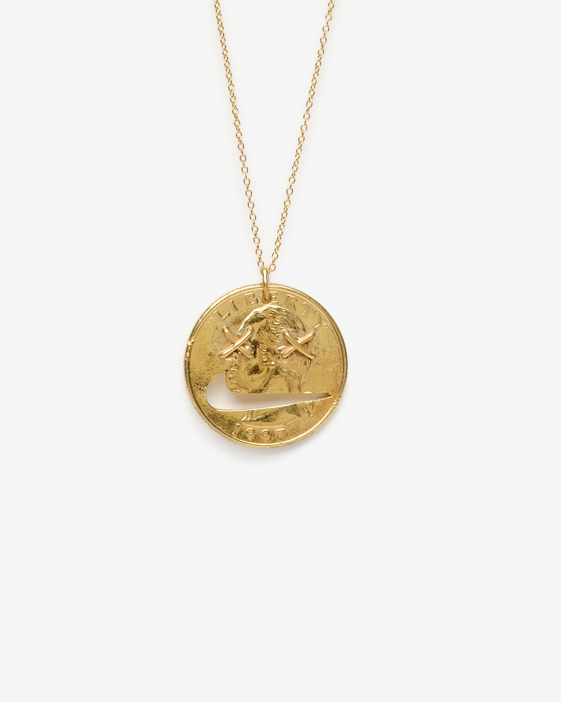 "Smile Swoosh" Quarter Emoji Pendant